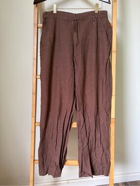 Rhythm Dark Brown Ramie/Rayon Trousers